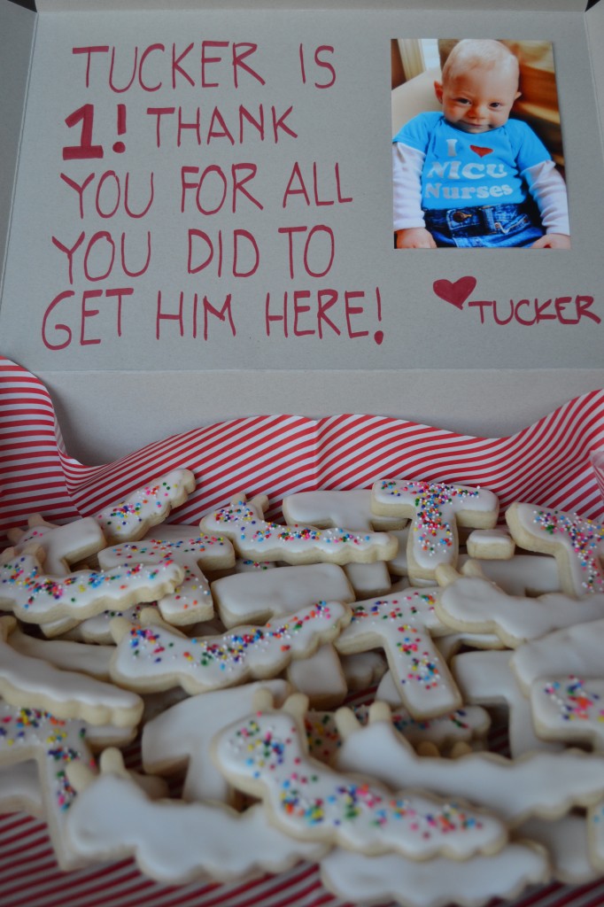 We took cookies to the NICU nurses. We owe them a lot more than cookies...